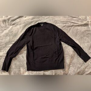 Banana Republic Men's 100% Merino Wool Black V-Neck Sweater